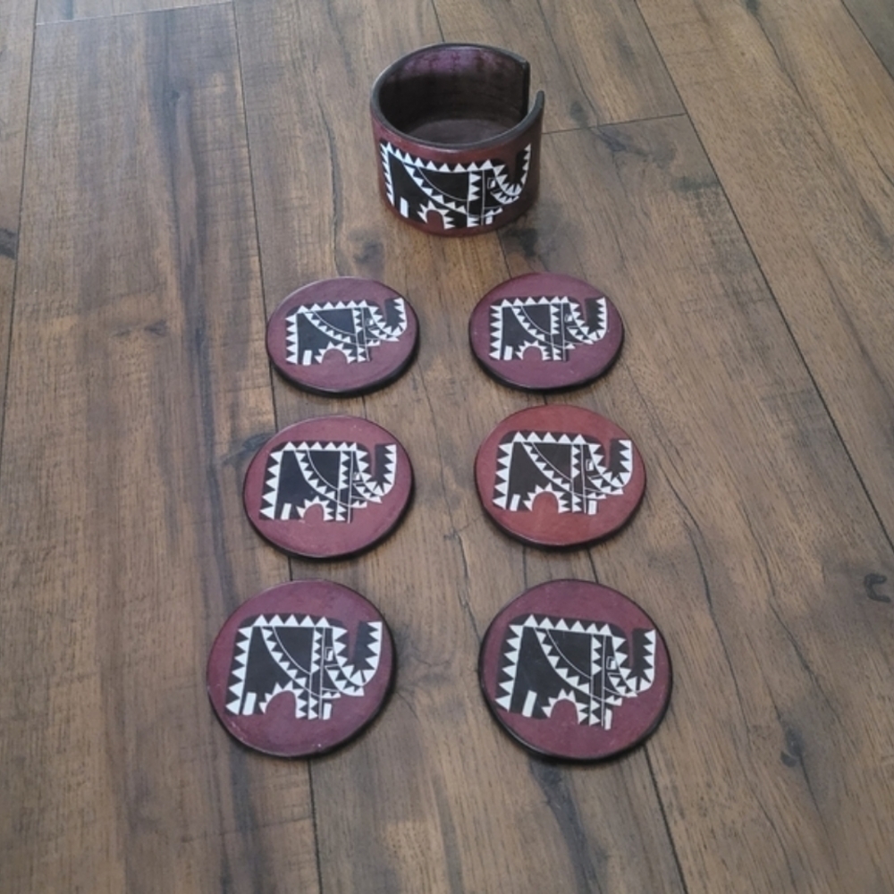 Vintage- Swahili‎ Imports Soapstone Coasters